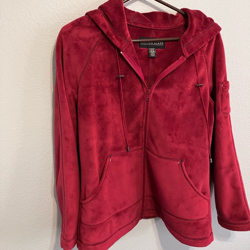 Kristen Blake Ruby Red Soft Velour Hoodie